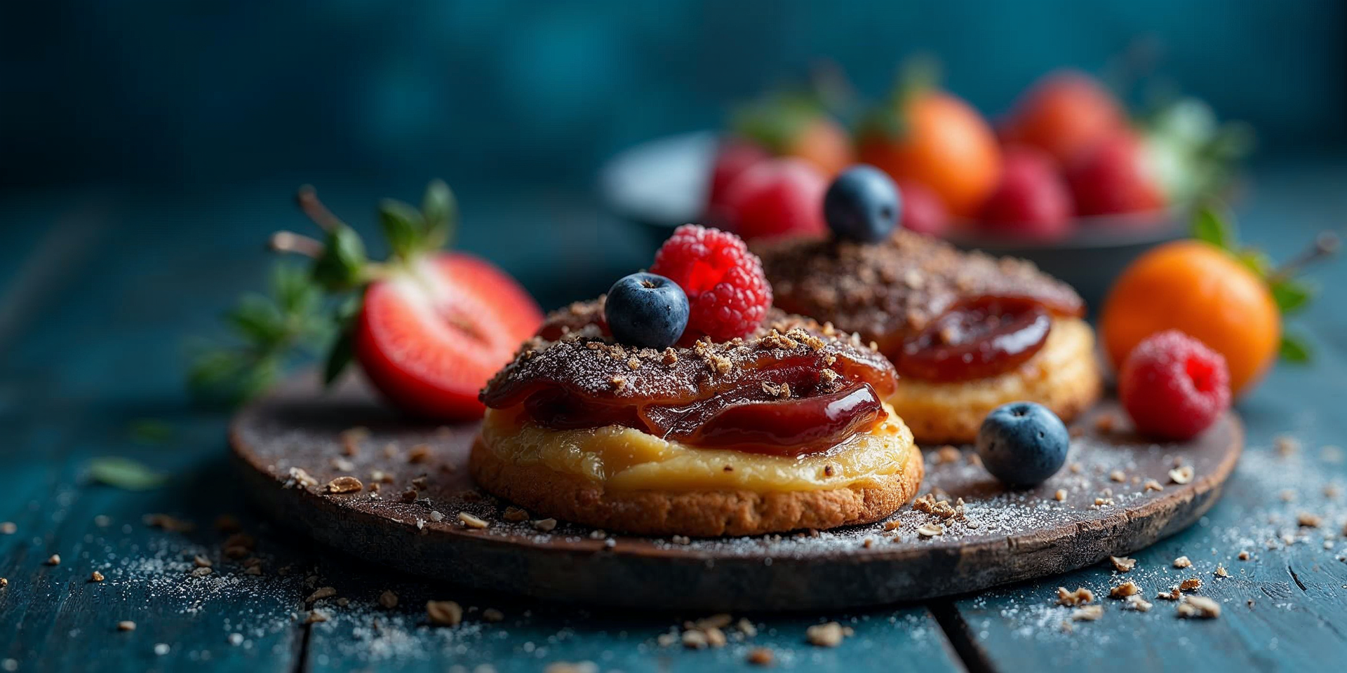 Zandtaartjes met zomerfruit en chocolade: een kleurrijke lekkernij