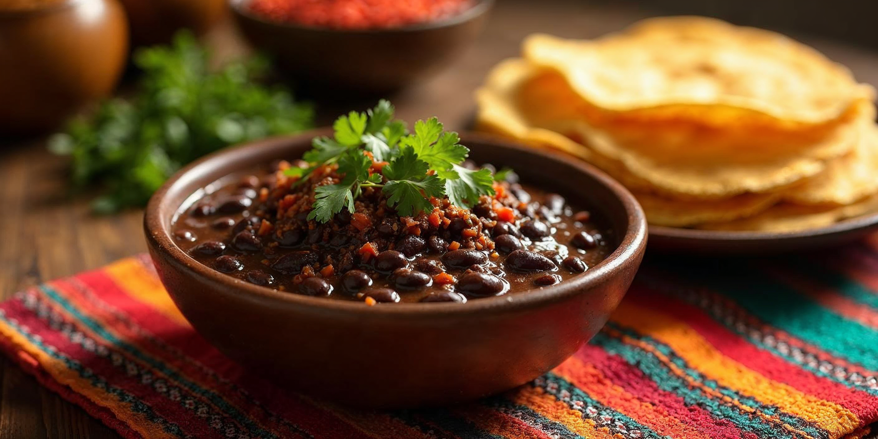 Mexicaanse zwarte-bonenchili met chocolade